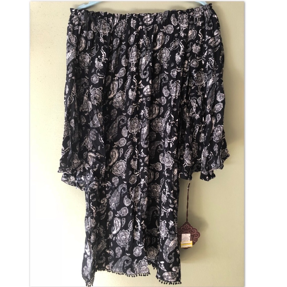 Of the shoulder floral dress